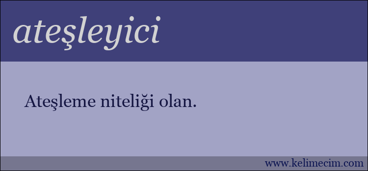 ateşleyici kelimesinin anlamı ne demek?