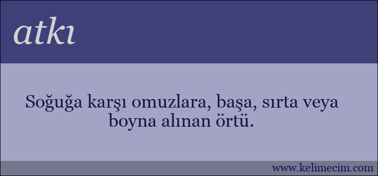 atkı kelimesinin anlamı ne demek?