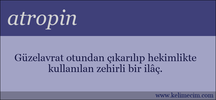 atropin kelimesinin anlamı ne demek?