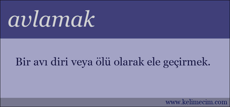 avlamak kelimesinin anlamı ne demek?