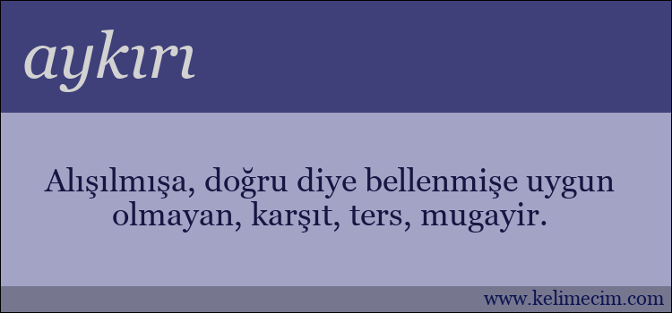 aykırı kelimesinin anlamı ne demek?