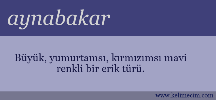 aynabakar kelimesinin anlamı ne demek?