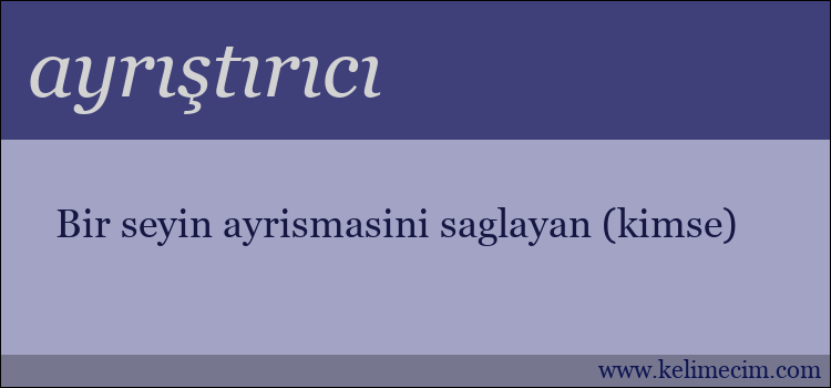 ayrıştırıcı kelimesinin anlamı ne demek?