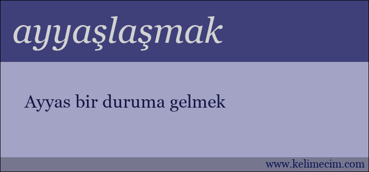 ayyaşlaşmak kelimesinin anlamı ne demek?