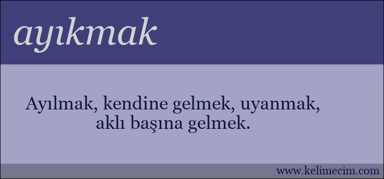 ayıkmak kelimesinin anlamı ne demek?