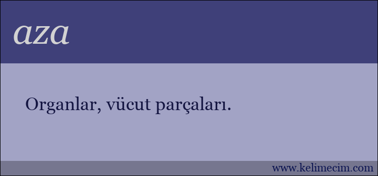 aza kelimesinin anlamı ne demek?
