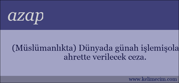 azap kelimesinin anlamı ne demek?