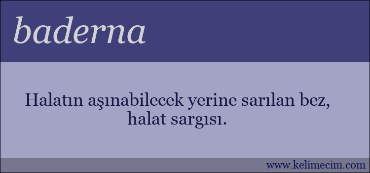 baderna kelimesinin anlamı ne demek?