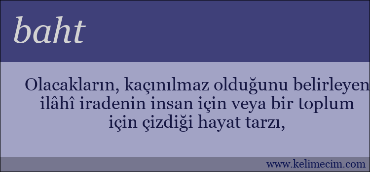 baht kelimesinin anlamı ne demek?