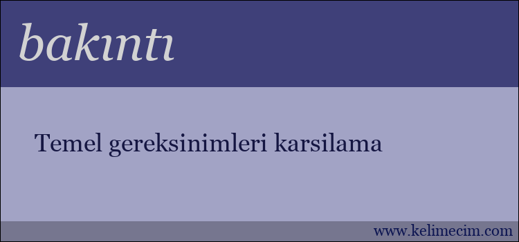 bakıntı kelimesinin anlamı ne demek?