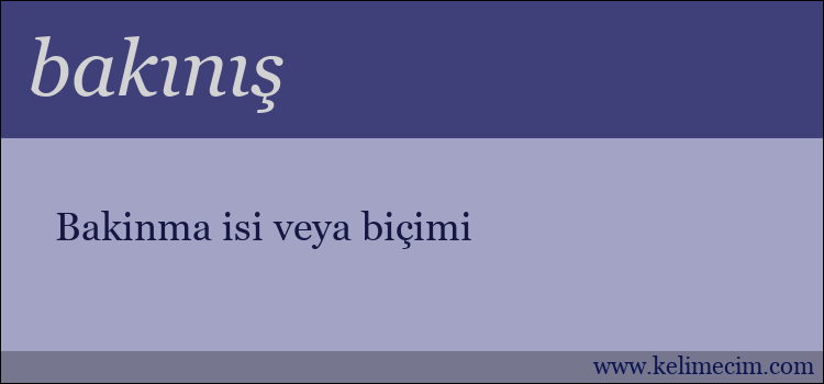 bakınış kelimesinin anlamı ne demek?