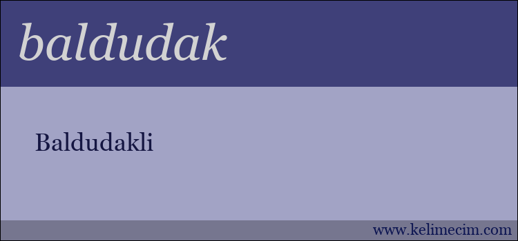 baldudak kelimesinin anlamı ne demek?