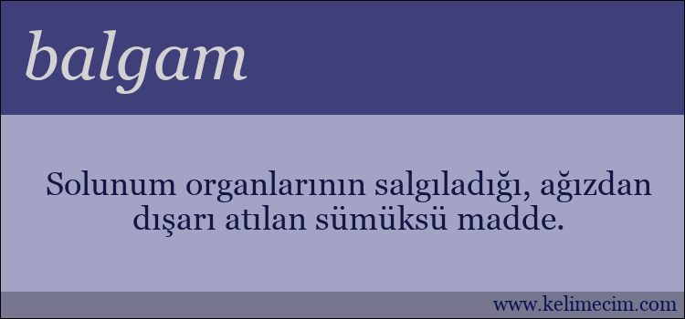 balgam kelimesinin anlamı ne demek?