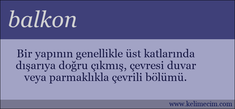 balkon kelimesinin anlamı ne demek?