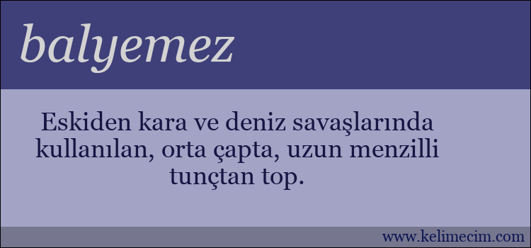 balyemez kelimesinin anlamı ne demek?