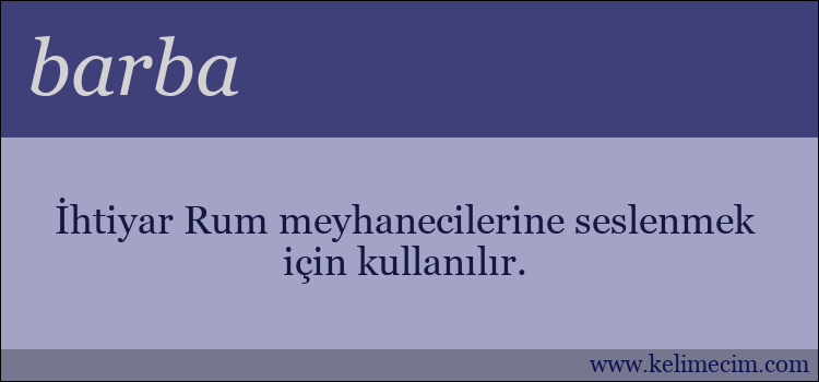 barba kelimesinin anlamı ne demek?