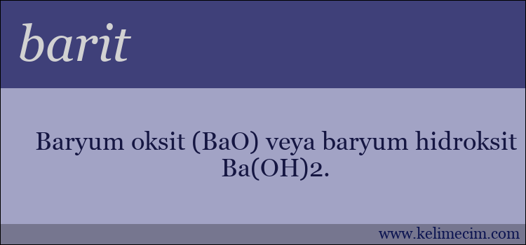 barit kelimesinin anlamı ne demek?