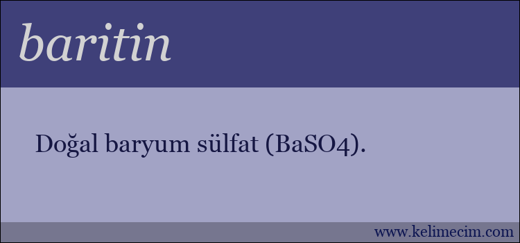 baritin kelimesinin anlamı ne demek?