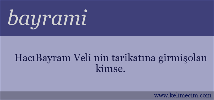 bayrami kelimesinin anlamı ne demek?