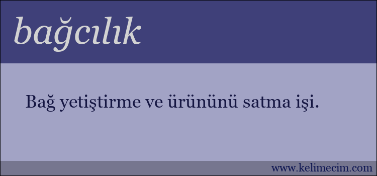 bağcılık kelimesinin anlamı ne demek?