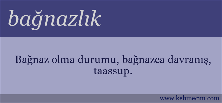 bağnazlık kelimesinin anlamı ne demek?