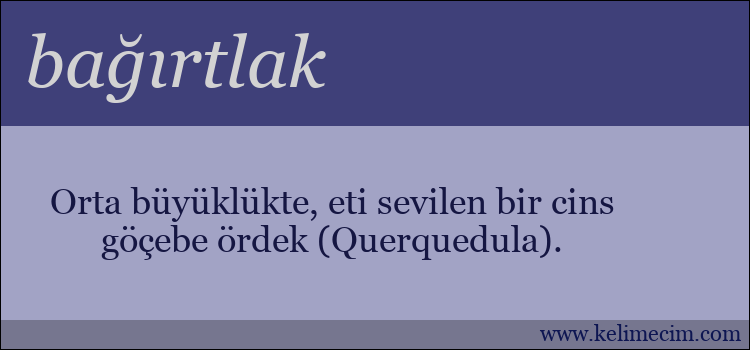 bağırtlak kelimesinin anlamı ne demek?