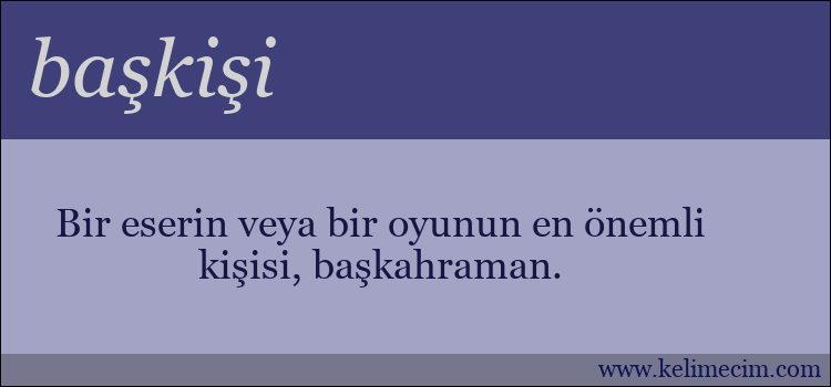 başkişi kelimesinin anlamı ne demek?