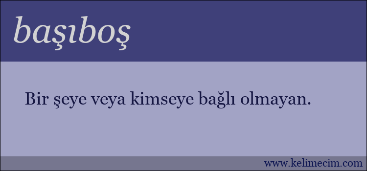 başıboş kelimesinin anlamı ne demek?