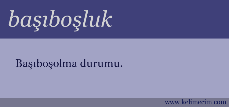 başıboşluk kelimesinin anlamı ne demek?