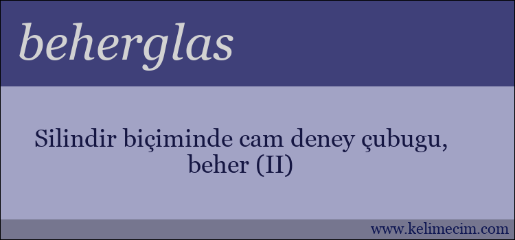 beherglas kelimesinin anlamı ne demek?