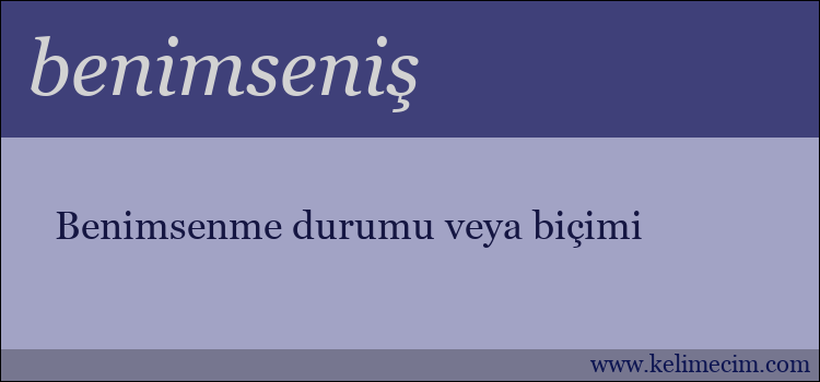 benimseniş kelimesinin anlamı ne demek?