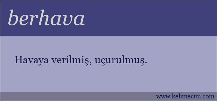 berhava kelimesinin anlamı ne demek?