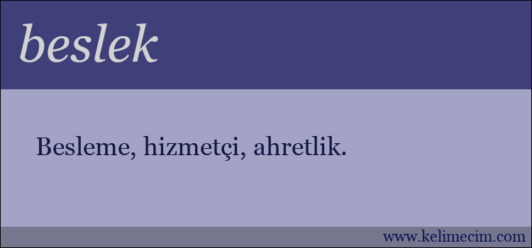 beslek kelimesinin anlamı ne demek?