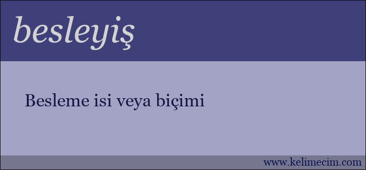 besleyiş kelimesinin anlamı ne demek?