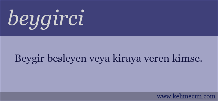 beygirci kelimesinin anlamı ne demek?