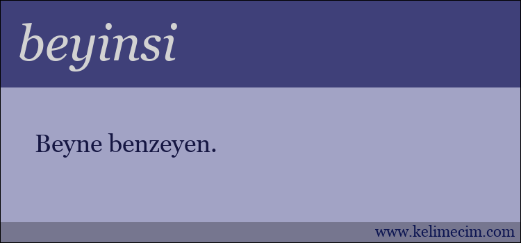 beyinsi kelimesinin anlamı ne demek?