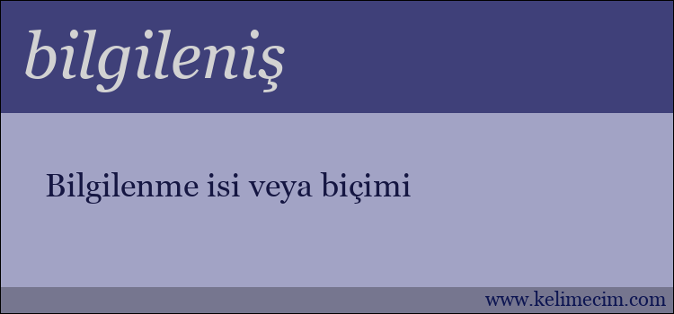 bilgileniş kelimesinin anlamı ne demek?