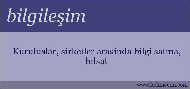 bilgileşim kelimesinin anlamı ne demek?