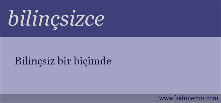 bilinçsizce kelimesinin anlamı ne demek?