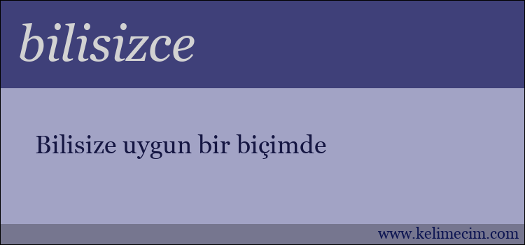 bilisizce kelimesinin anlamı ne demek?