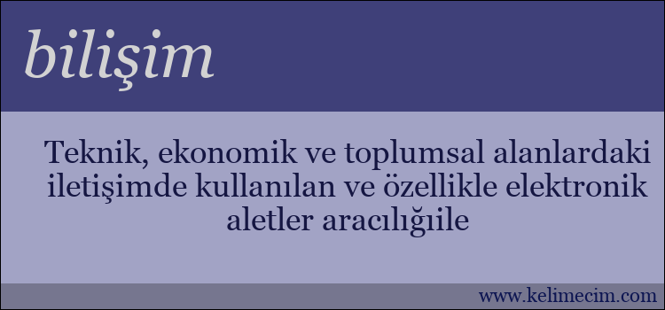 bilişim kelimesinin anlamı ne demek?