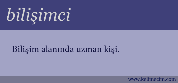 bilişimci kelimesinin anlamı ne demek?