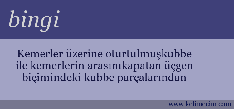 bingi kelimesinin anlamı ne demek?