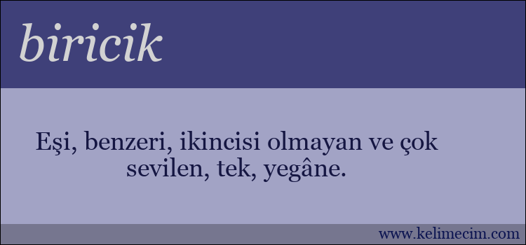 biricik kelimesinin anlamı ne demek?