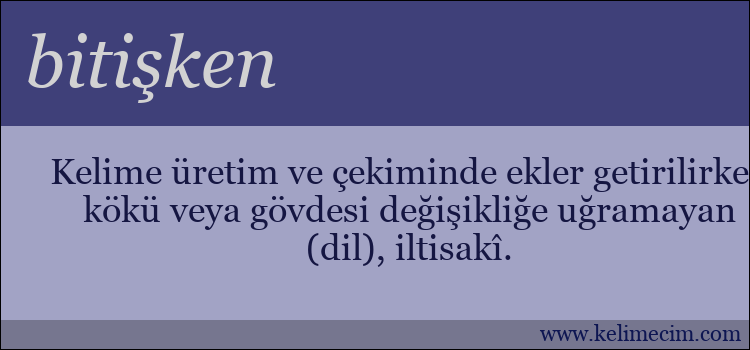 bitişken kelimesinin anlamı ne demek?