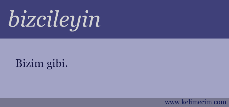 bizcileyin kelimesinin anlamı ne demek?