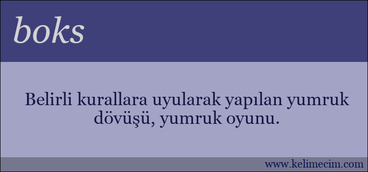 boks kelimesinin anlamı ne demek?