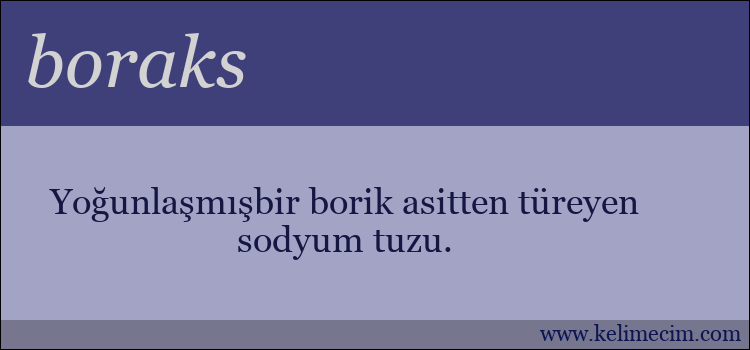 boraks kelimesinin anlamı ne demek?