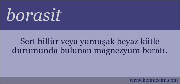 borasit kelimesinin anlamı ne demek?