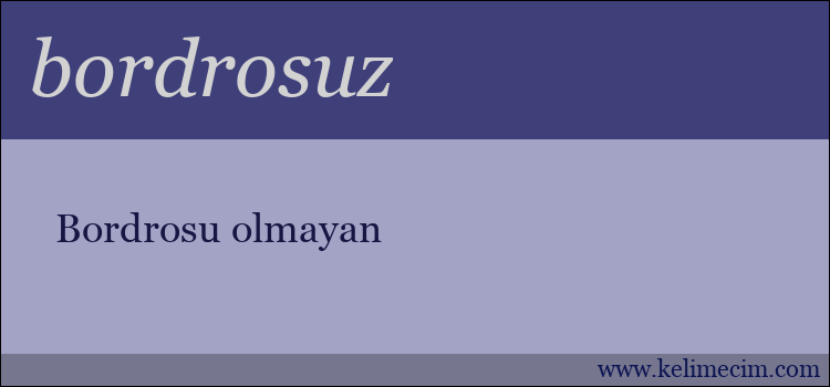 bordrosuz kelimesinin anlamı ne demek?